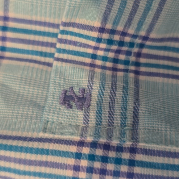 Men's Blue Plaid Button Down, XL - Picture 3 of 4